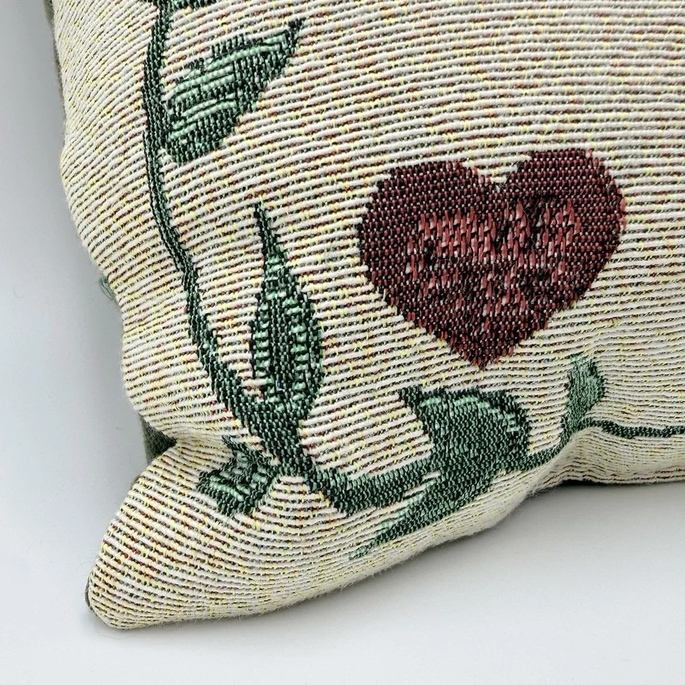 Vintage‎ Throw Tapestry Pillow Friendship Cottage Clean Decor Floral 1990s